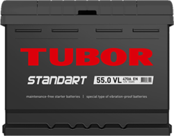 Аккумулятор автомобильный TUBOR STANDART 55ah 6СТ-55.0 VL