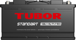 Аккумулятор автомобильный TUBOR STANDART 100ah 6СТ-100.1 VL