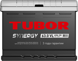 Аккумулятор автомобильный TUBOR SYNERGY 63ah 6СТ-63.0 VL