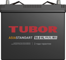 Аккумулятор автомобильный TUBOR ASIA STANDART 50ah 6СТ-50.0 VL B00