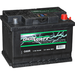 Аккумулятор автомобильный Gigawatt G60R 60А/ч 540A