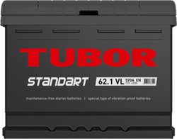 Аккумулятор автомобильный TUBOR STANDART 62ah 6СТ-62.1 VL