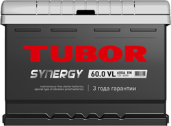 Аккумулятор автомобильный TUBOR SYNERGY 60ah 6СТ-60.0 VL (низкая)