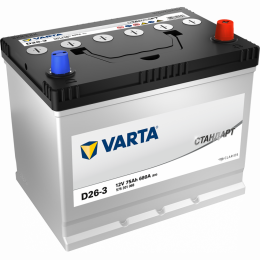 Аккумулятор VARTA Стандарт D26-3 75ah/680a, 6СТ-75.0