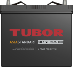 Аккумулятор автомобильный TUBOR ASIA STANDART 50ah 6СТ-50.1 VL B00