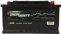 Аккумулятор автомобильный Gigawatt G80R 80А/ч 740A
